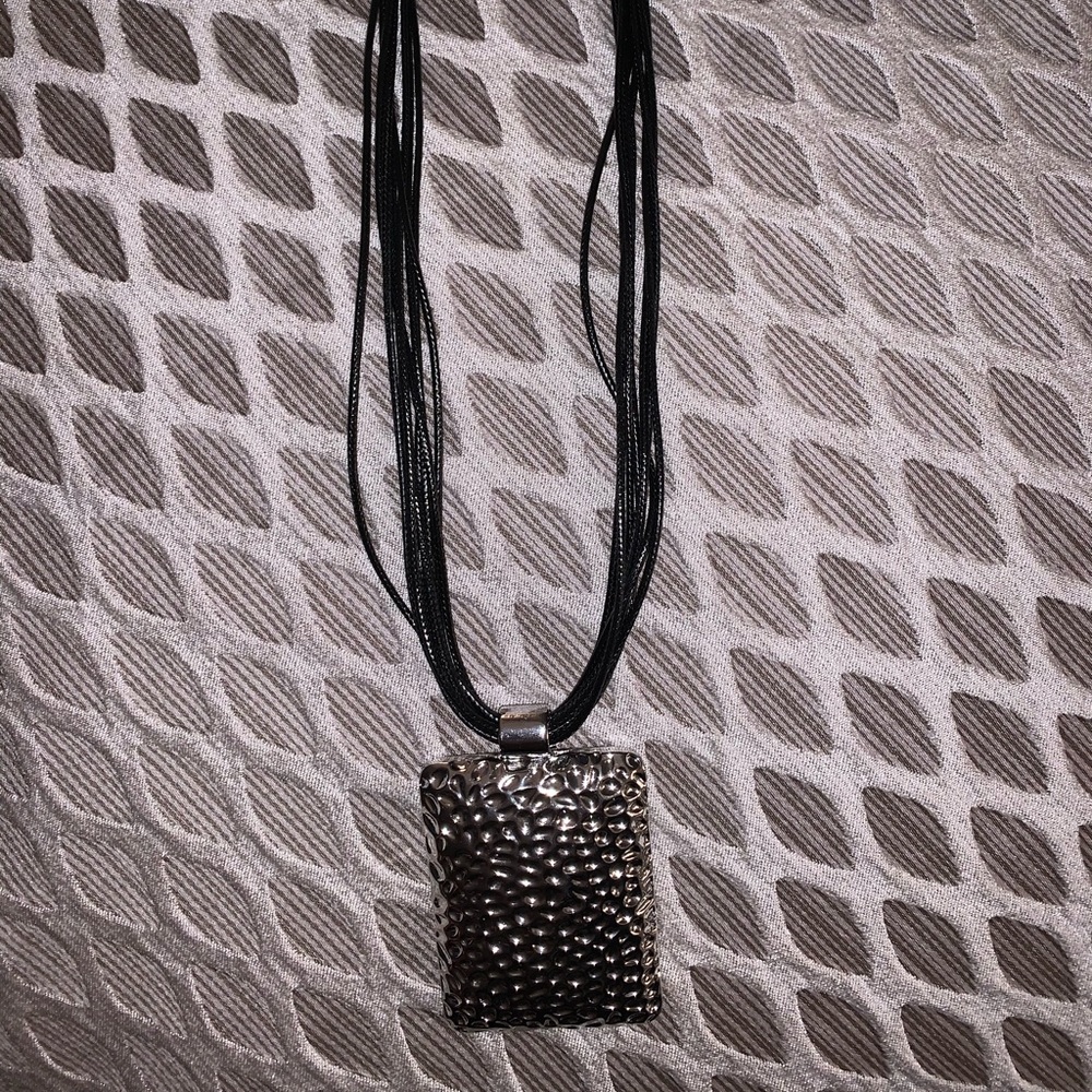 Silver and black statement necklace